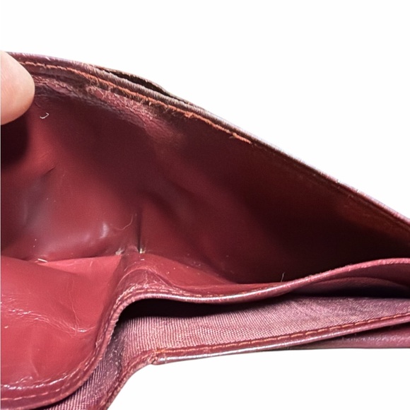 Vintage Must de Cartier Bordeaux Leather Bifold Wallet with Box - Picture 5 of 6